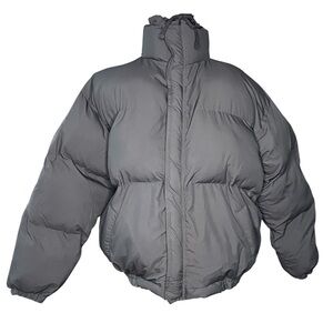 MNML Cropped Oversize Dark Olive Full Zip Men’s Puffer Jacket XL